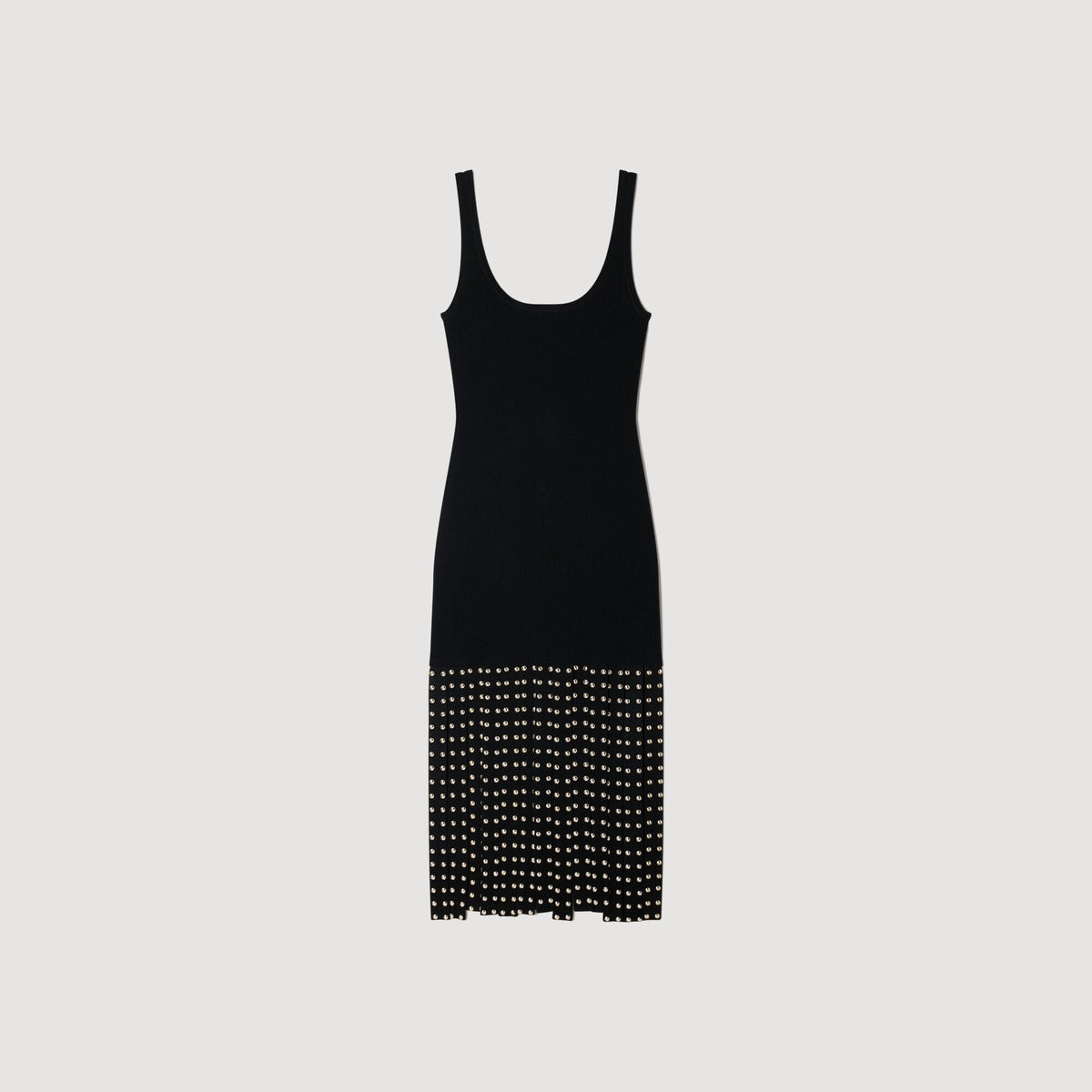 SANDRA LONG KNITTED DRESS WITH FRINGES