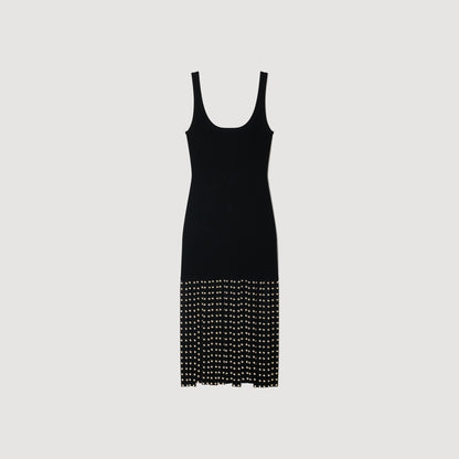 SANDRA LONG KNITTED DRESS WITH FRINGES