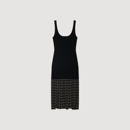 SANDRA LONG KNITTED DRESS WITH FRINGES