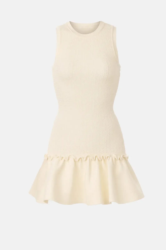 SANDRA SHORT KNIT DRESS BEIGE