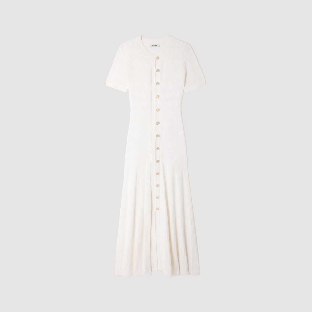 SANDRA LONG KNITTED WHITE DRESS