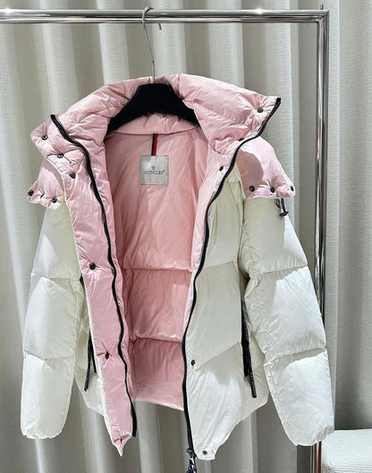 white pink coat
