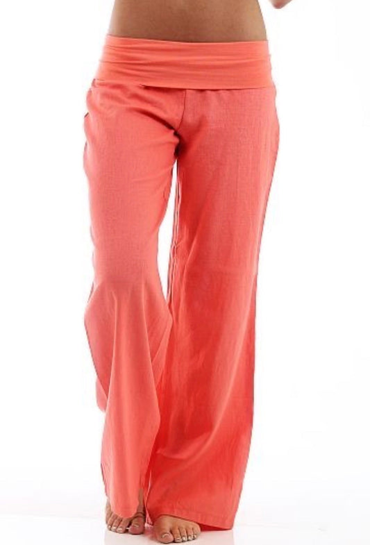 CORAL FOLDOVER TROUSERS