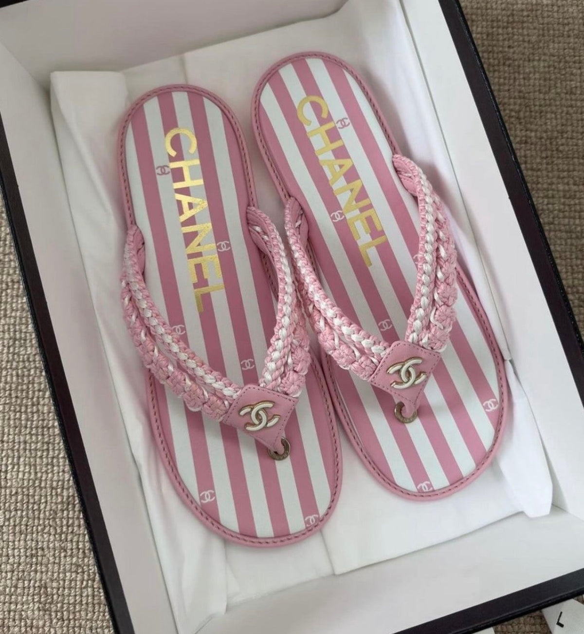 PINK STRIPES SANDALS
