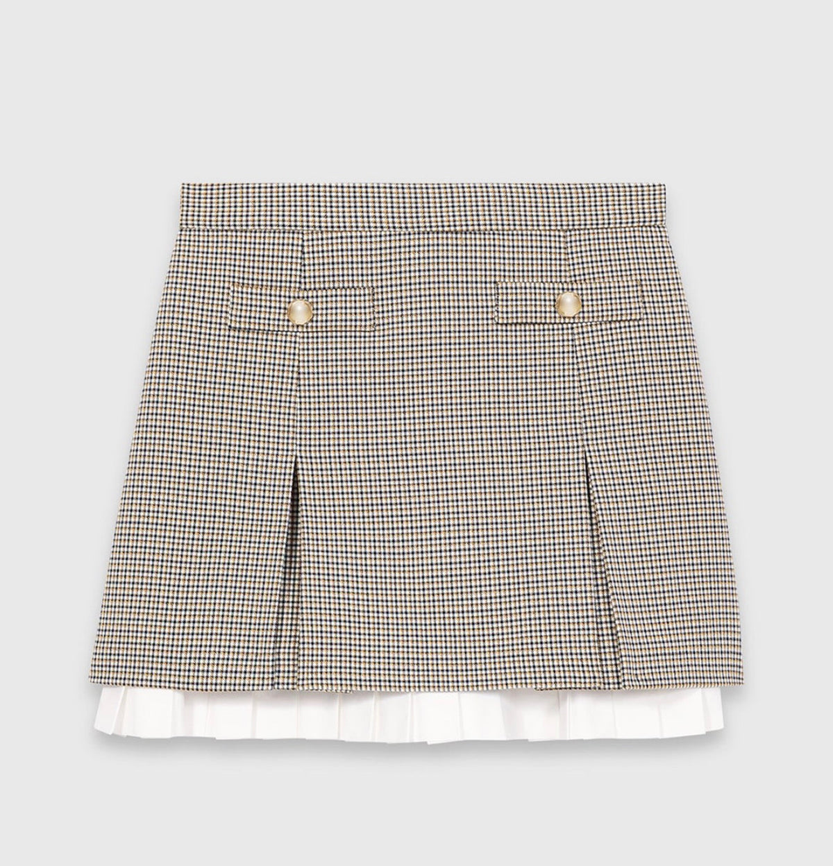 MAJE CHECKERED SKIRT