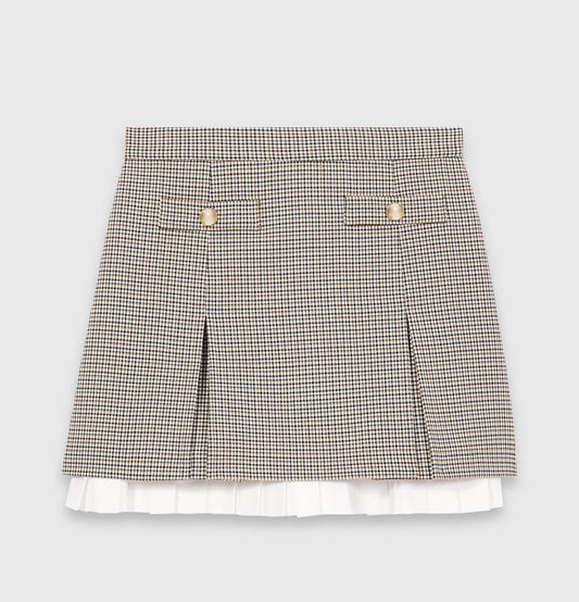 MAJE CHECKERED SKIRT