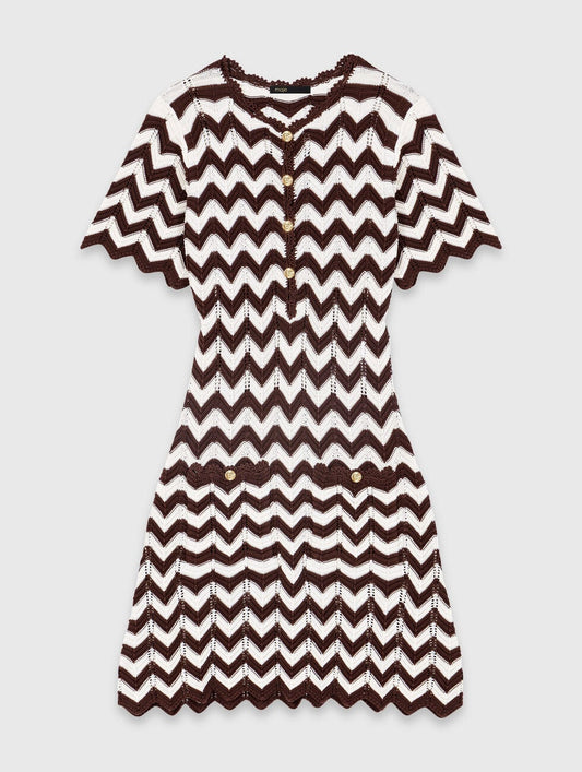 MAJE ZIGZAG CROCHET DRESS