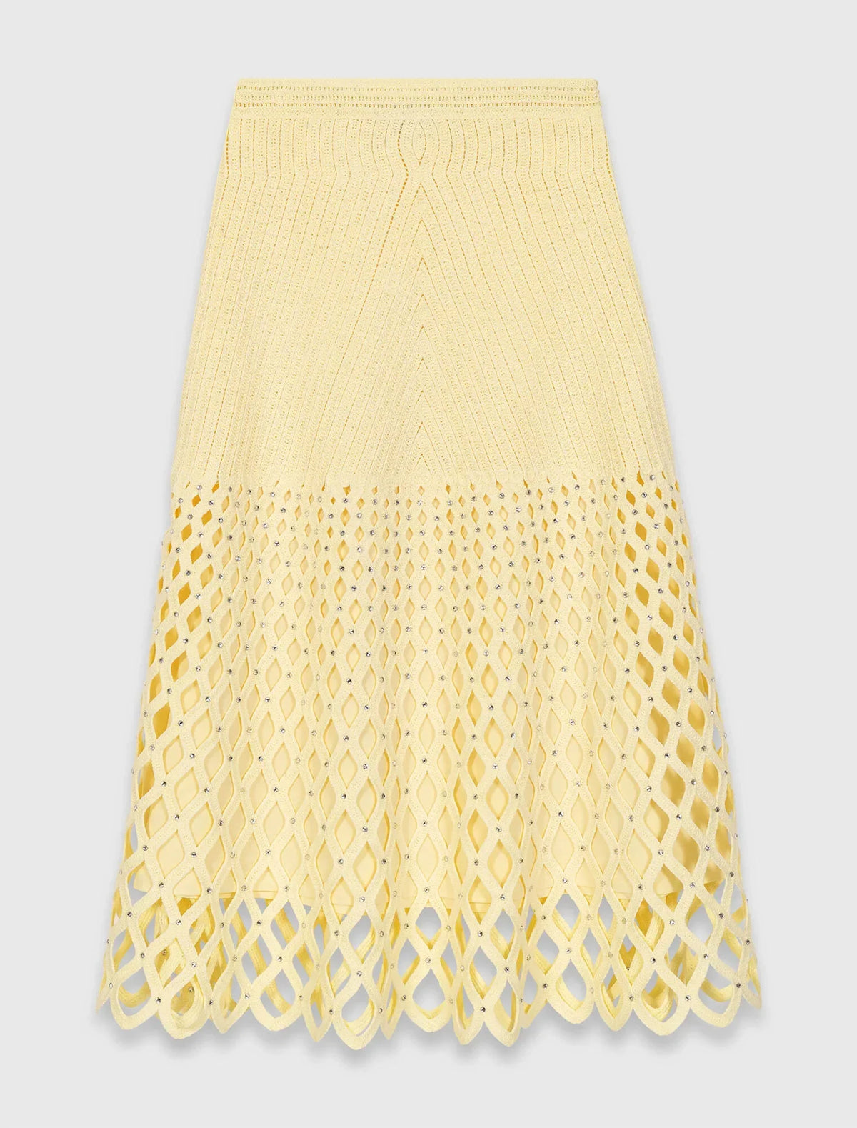 MAJE CROCHET SKIRT YELLOW