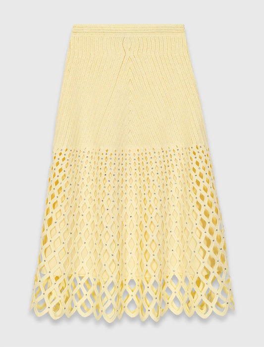 MAJE CROCHET SKIRT YELLOW
