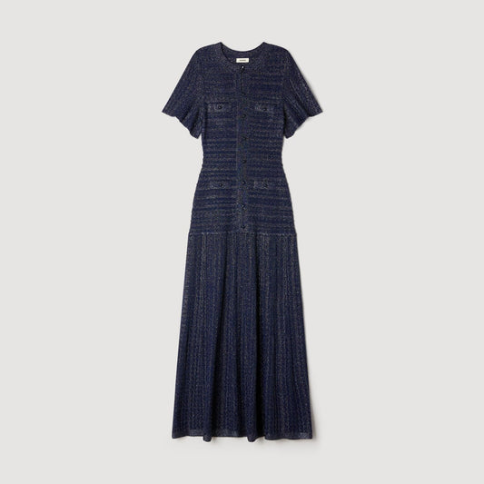 SANDRA JERSEY LONG DRESS NAVY