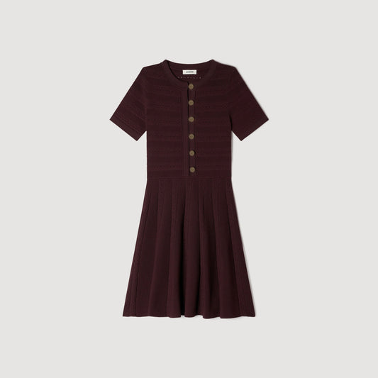 SANDRA KNITTED DRESS BURGUNDY