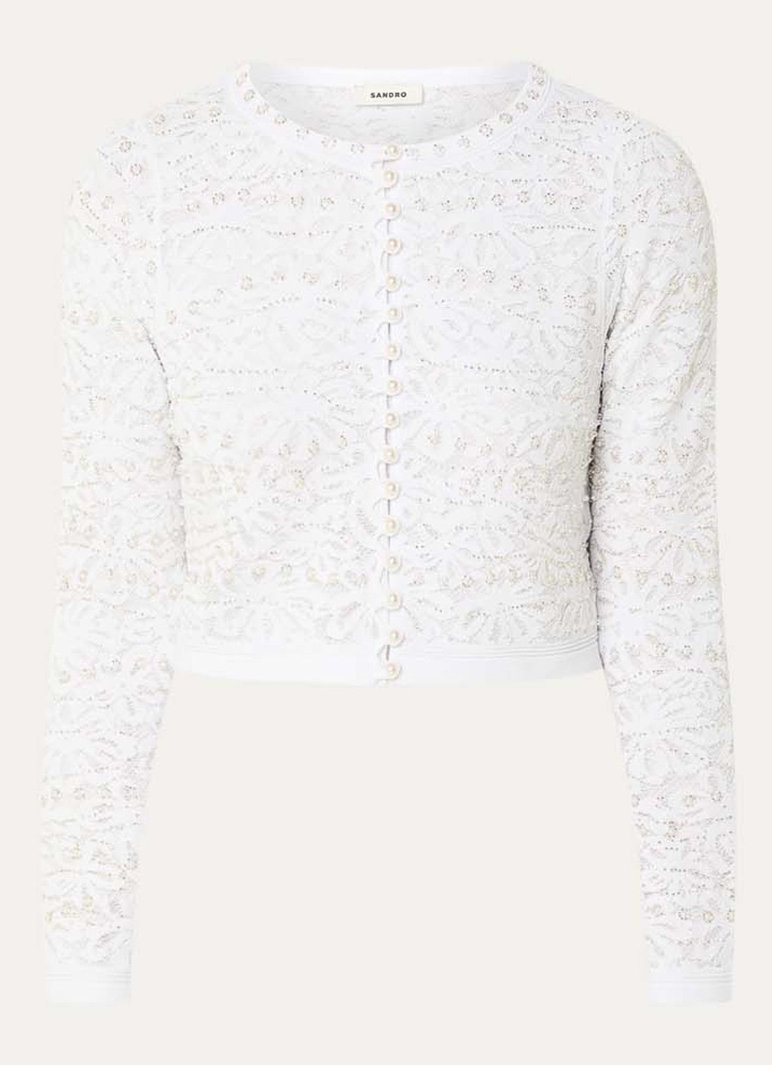 SANDRA FLORAL EMBELLISHED KNIT CARDIGAN