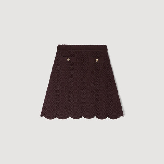 SANDRA KNIT SKIRT BROWN