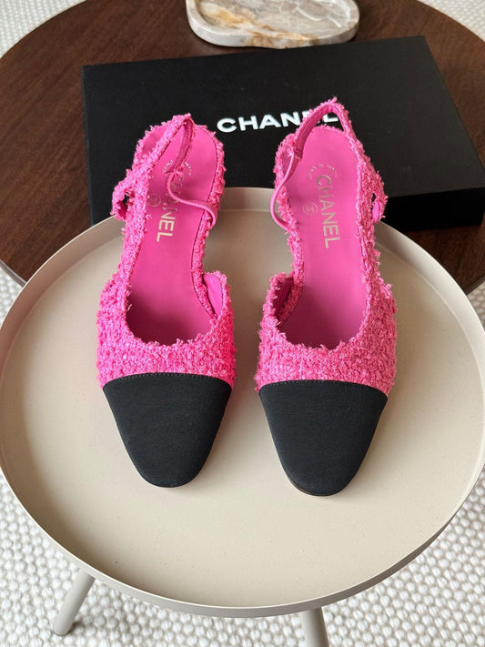 HOT PINK SLINGBACK FLATS