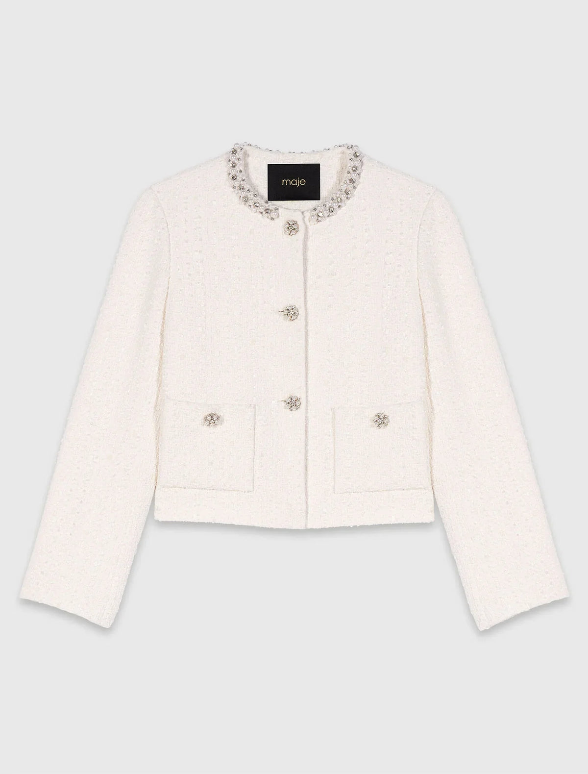 MAJE TWEED PEARL JACKET