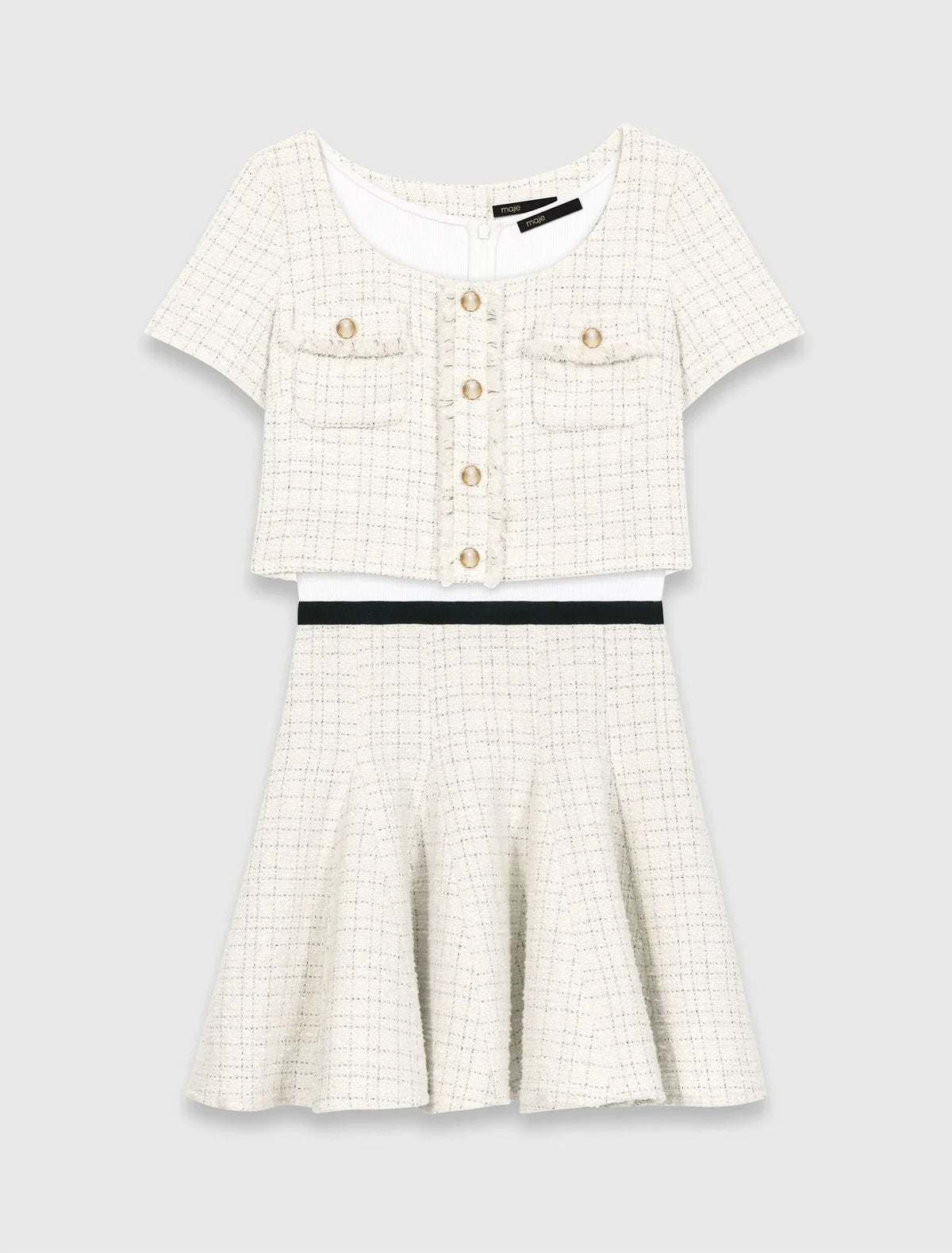 MAJE DRESS WHITE TWEED