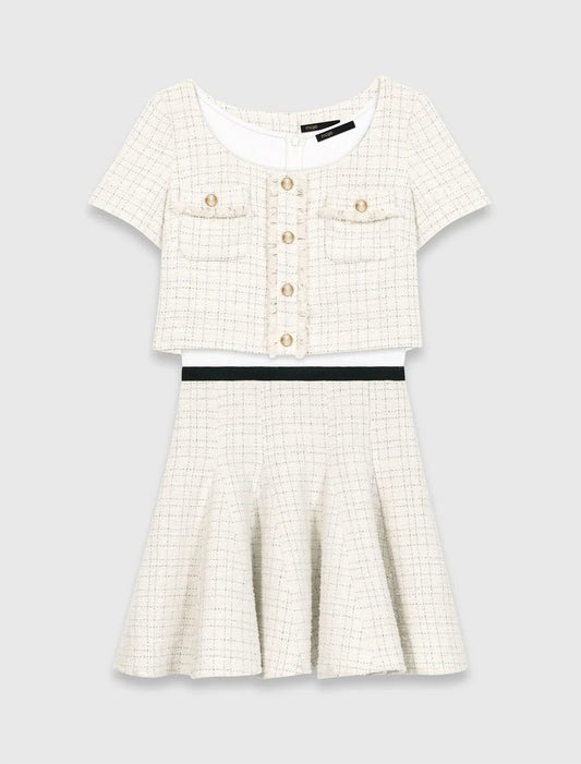 MAJE DRESS WHITE TWEED