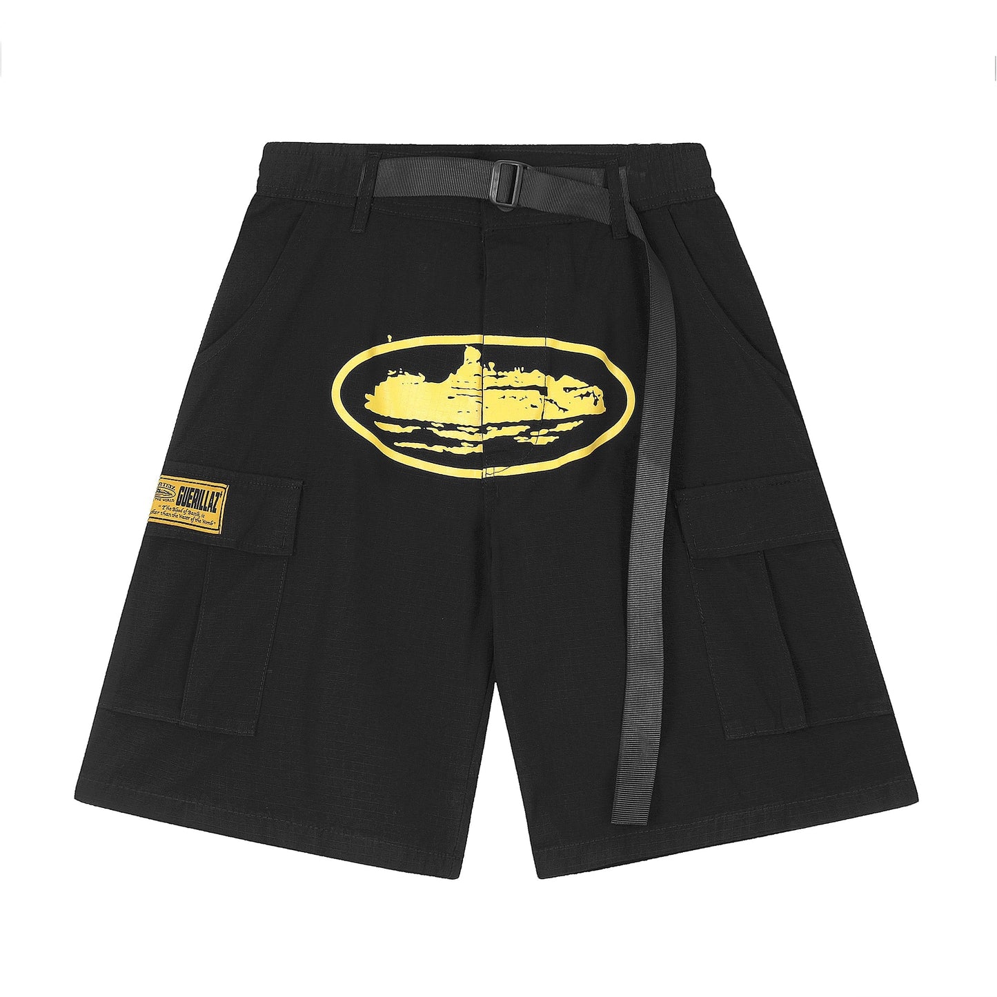 Cargo Black Yellow Shorts