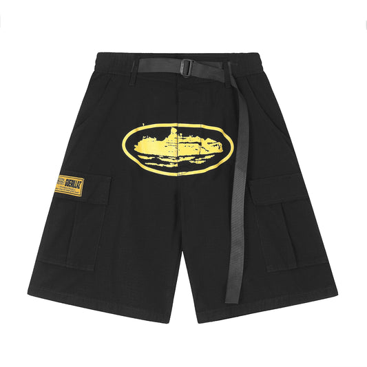 Cargo Black Yellow Shorts